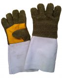 Gants Kermel + renfort cuir paume de main manchettes croute max. 550°C